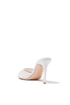 Rania 85 Suede Organza Embellished Mules